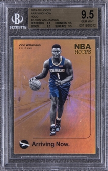 2019-20 Hoops Basketball "Arriving Now" Holo Parallel #2 Zion Williamson Rookie Card - BGS GEM MINT 9.5